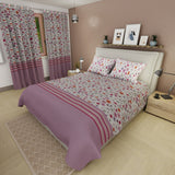 Juego de sábanas Aroma de Flores queen lila en microfibra 160x190 cm