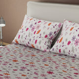 Juego de sábanas Aroma de Flores queen lila en microfibra 160x190 cm