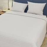 Sábana plana para cama doble beige Éter 140x190 cm 250 hilos algodón y microfibra