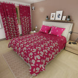 Juego de sábanas Floralia semidoble fucsia microfibra 120x190 cm