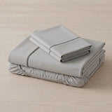 Sábana Básicos para cama doble gris en microfibra suavizada 140x190 cm con elástico