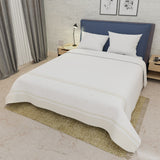 Sábana plana queen blanca Ivory Border 160x190 cm 250 hilos