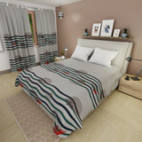 Juego de sábanas Palma queen gris claro microfibra 160x190 cm