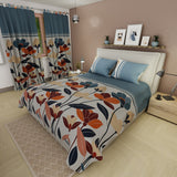Juego de sábanas Pradera Avellana queen 160x190 cm en microfibra
