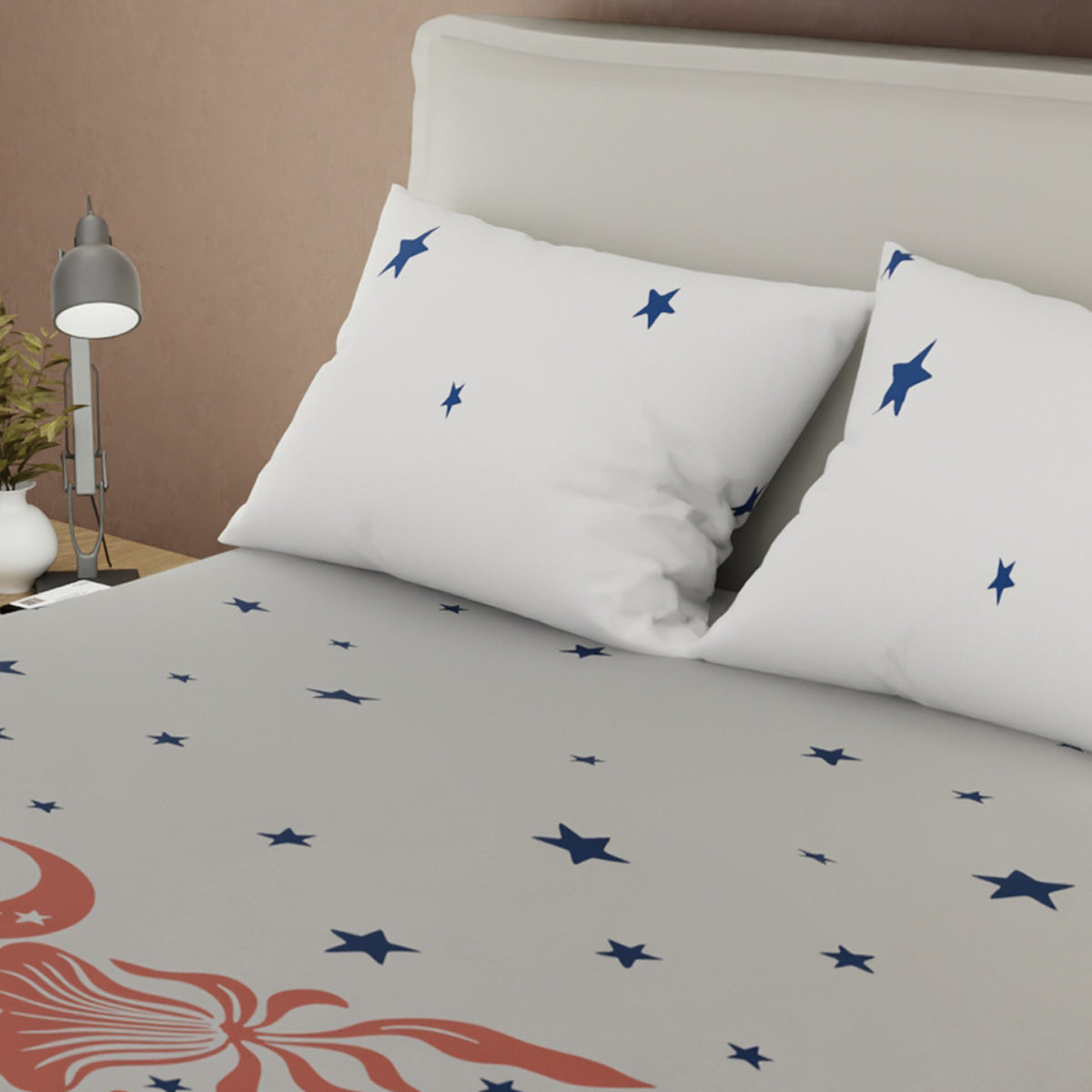 Juego de sábanas Cielo Terrenal para cama doble gris microfibra 140x190 cm
