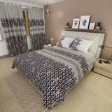 Juego de sábanas Red Retro para cama doble gris y azul microfibra 140x190 cm 4 piezas