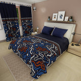 Juego de sábanas Tinta Escarlata para cama doble azul marino microfibra 140x190 cm 4 piezas