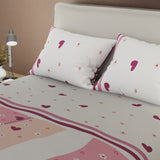 Juego de sábanas Marea Romántica para cama doble gris en microfibra 140x190 cm