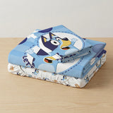 Juego de sábanas Bluey para cama doble azul en microfibra suavizada 140x190 cm