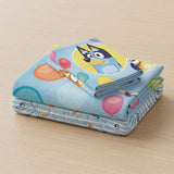 Juego de sábanas infantil azul Bluey y Bingo sencillo 100x190 cm microfibra