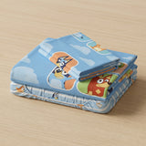 Juego de sábanas azul Bluey y Amigos para cama doble 140x190 cm en microfibra suavizada