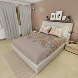 Sábana ajustable Balance para cama doble beige grisáceo microfibra 140x190 cm con fundas