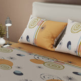 Sábana ajustable Urbanix para cama doble beige grisáceo en microfibra 140x190 cm