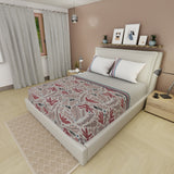 Sábana ajustable Romantic Due para cama doble gris y palo de rosa en microfibra 140x190 cm