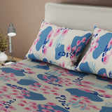 Sábana ajustable Natura Balance para cama doble estampada en microfibra 140x190 cm