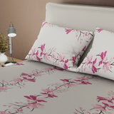 Sábana ajustable Pure Garden para cama doble gris estampada en microfibra 140x190 cm