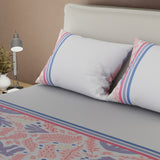 Sábana ajustable Romantic Due para cama doble estampada microfibra 140x190 cm