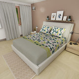 Sábana ajustable Viento Verde sencilla gris y verde estampada en microfibra 100x190 cm