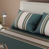 Sábana ajustable Tribal Home sencilla verde petróleo tribal en microfibra 100x190 cm