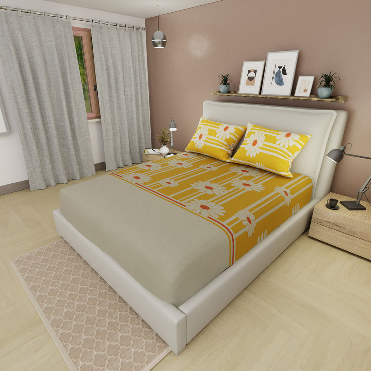 Sábana ajustable Garden Dreams sencilla floral en microfibra 100x190 cm