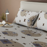 Sábana ajustable Midcentury Vibe para cama doble gris en microfibra 140x190 cm