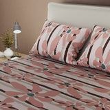 Sábana ajustable Coral Bloom para cama doble lila en microfibra 140x190 cm