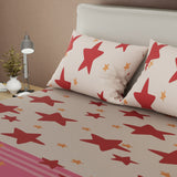 Sábana ajustable Berry Blush para cama doble rosa en microfibra 140x190 cm