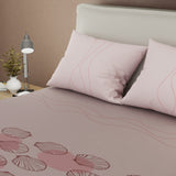 Sábana ajustable Pliegues Carmín para cama doble palo de rosa en microfibra 140x190 cm con fundas