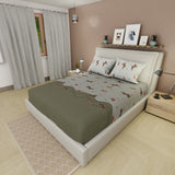 Sábana ajustable Savia Silvestre para cama doble verde olivo microfibra 140x190 cm
