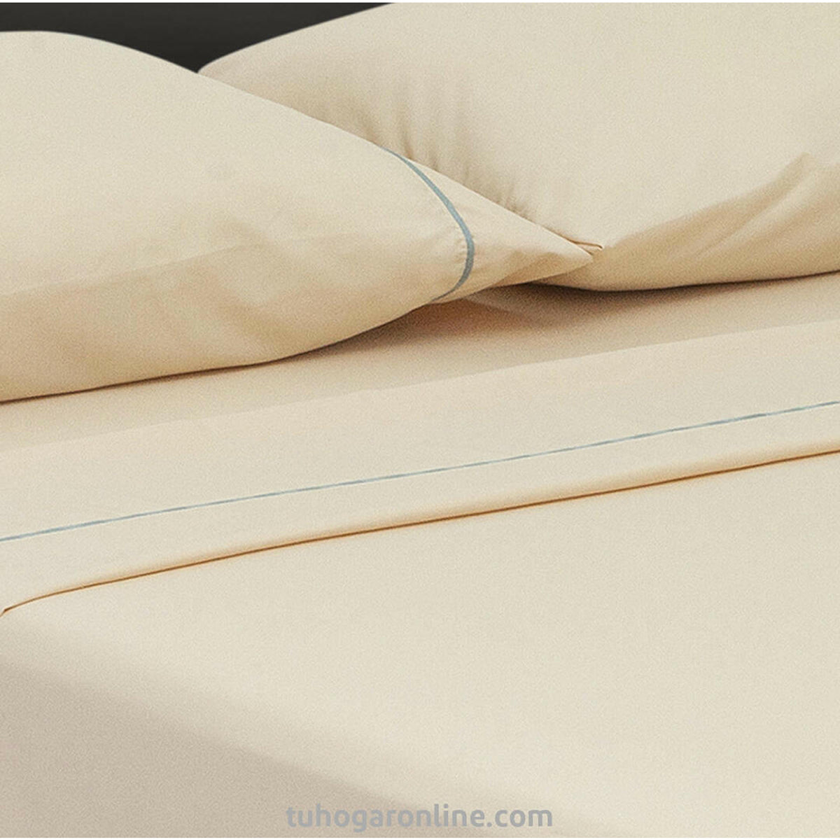 Juego de sábanas Básicos para cama doble crema en microfibra suavizada 140x190 cm