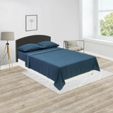 Juego de sábanas Básicos para cama doble azul en microfibra suavizada 140x190 cm