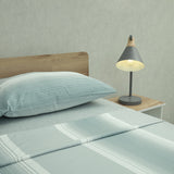 Sábana plana Equilibrio para cama doble verde en microfibra suavizada 140x190 cm