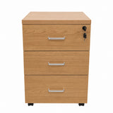 Archivador de oficina castaño y blanco 3 cajones con ruedas 40x60 cm