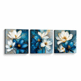 Lienzo Tríptico Cuadros Decorativos Floral de Lujo Moderno 34x34cm cu