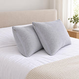 Set x2 protectores de almohada Terry gris impermeables 70x50 cm de algodón