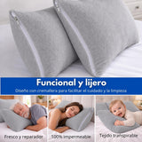 Set x2 protectores de almohada Terry gris impermeables 70x50 cm de algodón