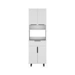 Alacena Oshawa Blanca 60 X 197 Cm Con 4 Puertas Y Para Microondas