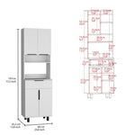 Alacena Oshawa Blanca 60 X 197 Cm Con 4 Puertas Y Para Microondas
