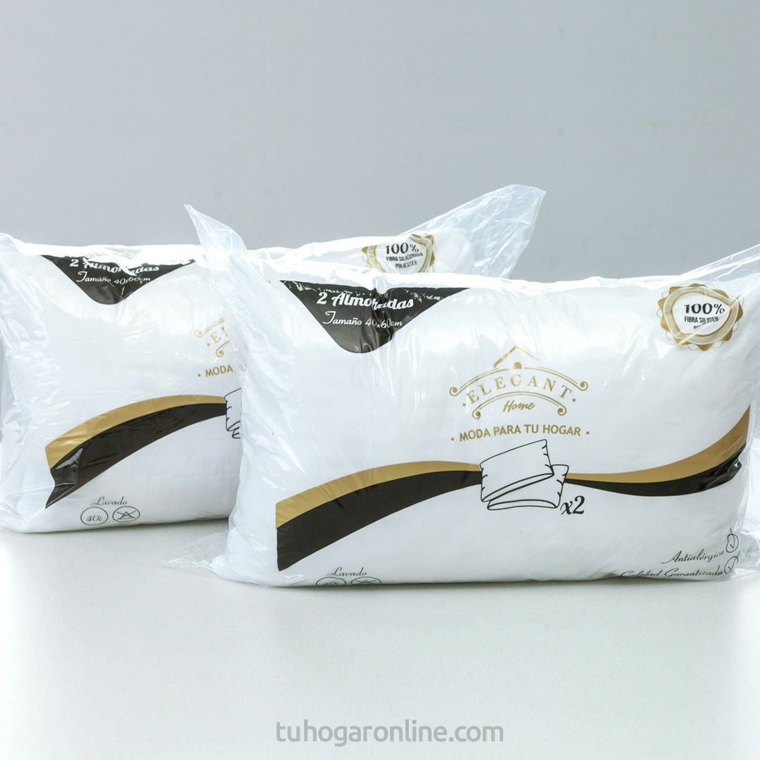 Combo 2 Almohadas Fibra Siliconada Blanco 35X55cm