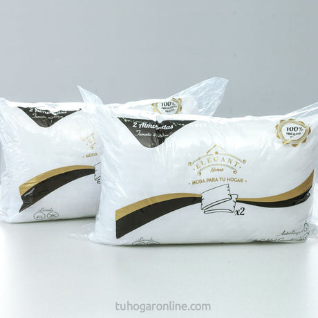 Combo 2 Almohadas Fibra Siliconada Blanco 35X55cm