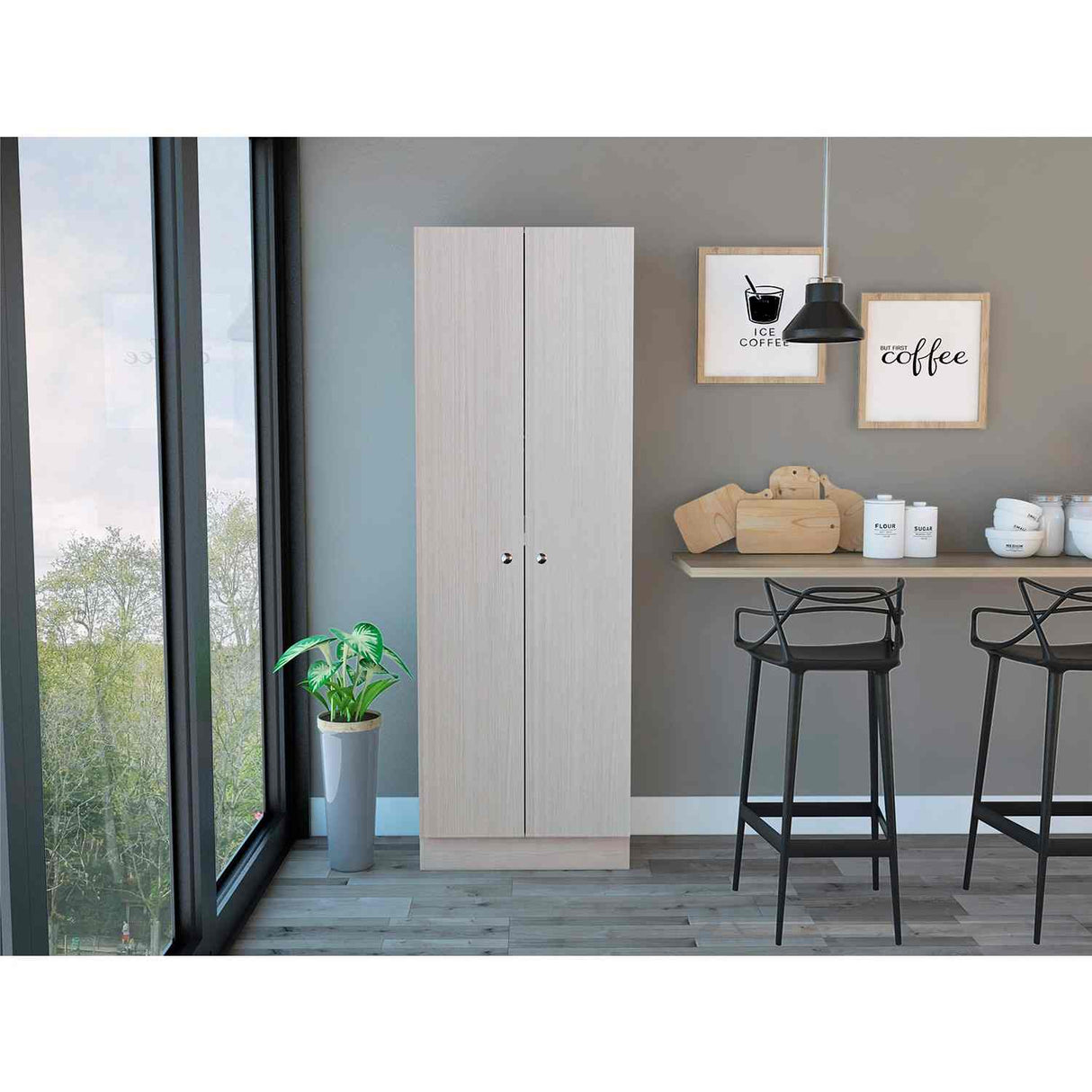 Alacena Flerbruk Niebla 60 cm con Dos Puertas y Cuatro Entrepaños - Alacenas y Muebles Microondas | Bylmo