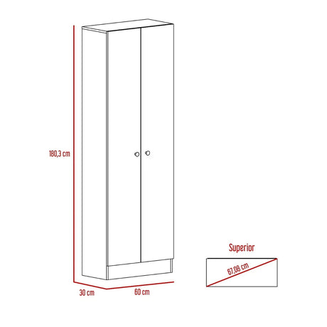 Alacena Multiusos Blanco 60 cm con Dos Puertas
