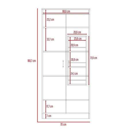 Alacena Varese Plus Blanco 70x160.75cm con Dos Puertas - Muebles Organizadores | Bylmo