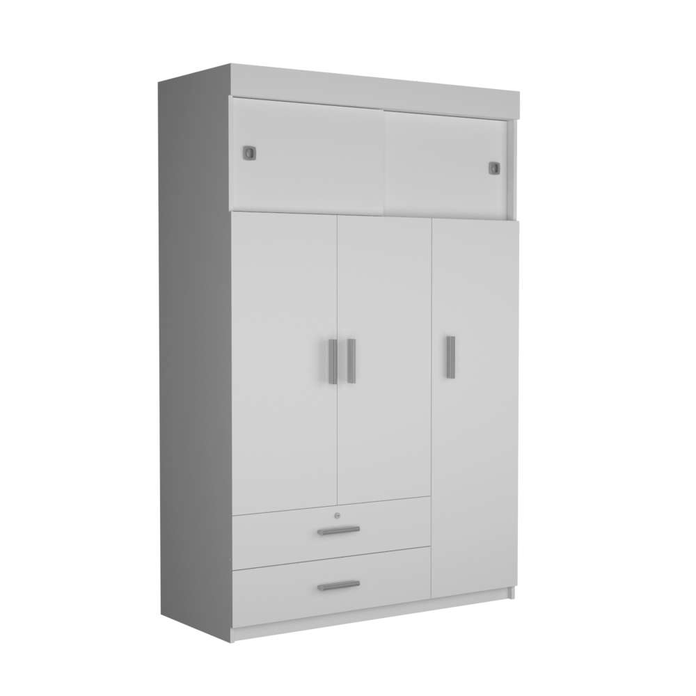 Closet Mobil Blanco 120x187.5cm con 3 Cajones con 3 Entrepaños