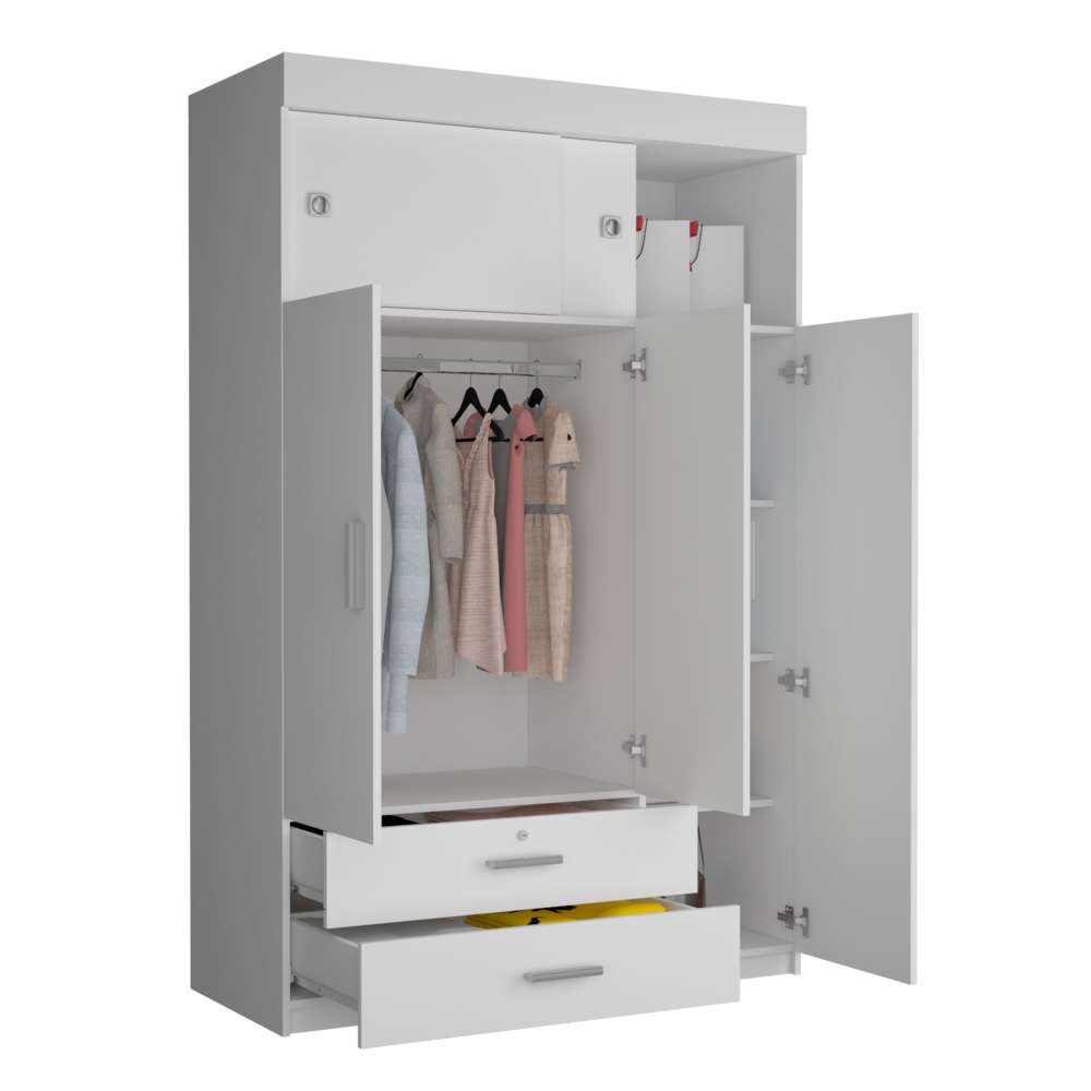 Closet Mobil Blanco 120x187.5cm con 3 Cajones con 3 Entrepaños