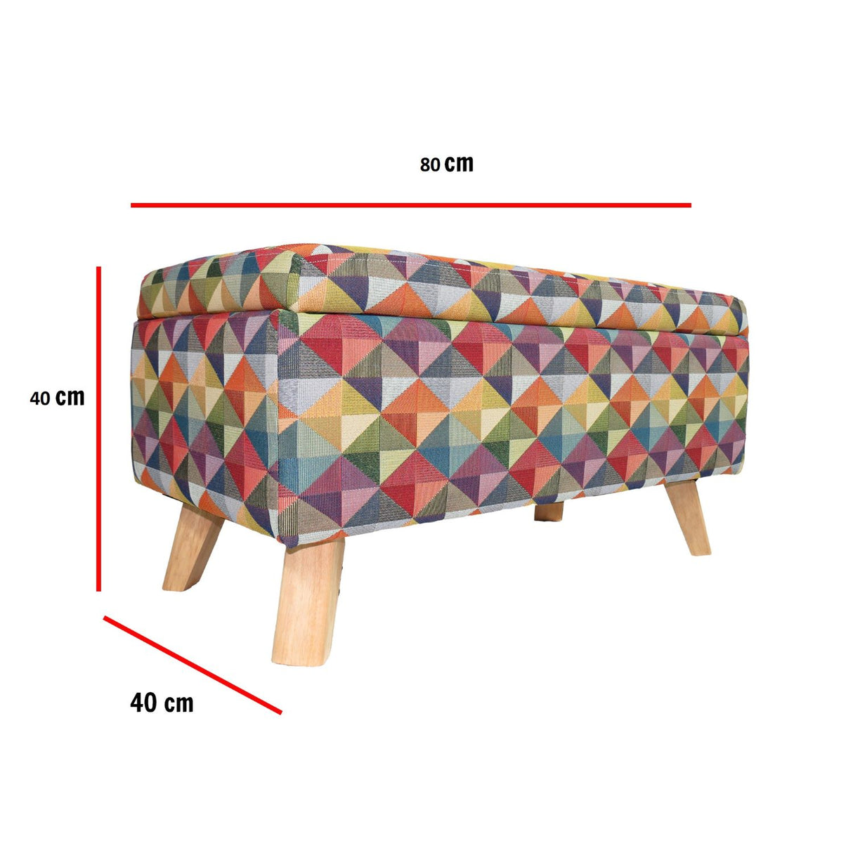 Banqueta Baúl Multicolor 82x42cm De 2 Puestos sin Apoya Brazos - Sofas | Bylmo
