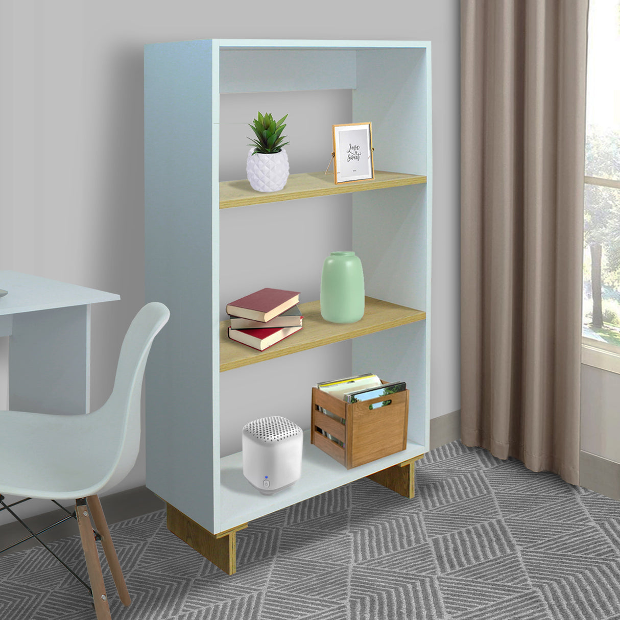 Biblioteca Linea Flow Blanco 60 cm con Entrepaños - Bibliotecas y Estanterías | Bylmo