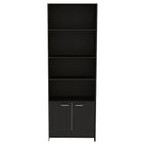 Biblioteca Lisa Wengue 63x180cm con Cuatro Compartimientos y con Un Cajón
