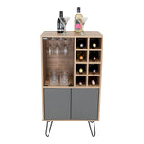 Bar Vassel Miel y Plomo 59.6x109.4cm con Dos Compartimientos con Tres Portacopas y con Ocho Portabotellas - Bares | Bylmo