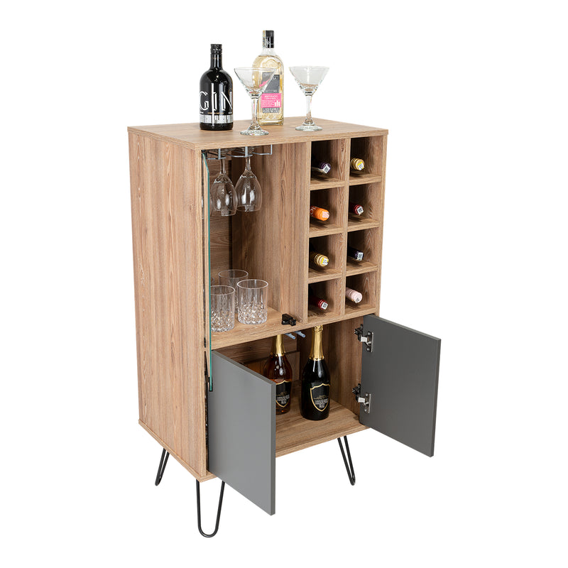 Bar Vassel Miel y Plomo 59 cm con Puerta de Vidrio